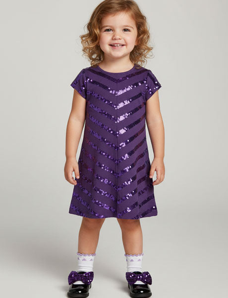 Adore La Vie Infant & Toddler Girls Chevron Sequin Dress Sizes 18M-2T