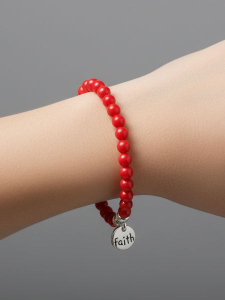 Baka Designs Inspiration Pink Rhodonite Girls Bracelet - Love, Hope, or Faith