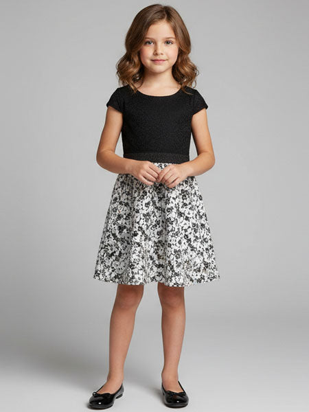 Blush Black Floral Lace Dress Girls Sizes 7, 8