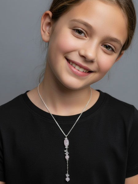 Carol Max Rose Quartz & Sterling Pendant Necklace