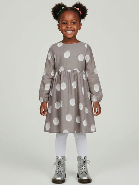 Creamie Dot Dress Steeple Gray Little Girls 4-6