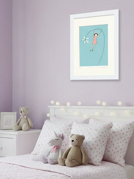 "Swinging on a Flower"  Wood Framed Print, 13" x 15"