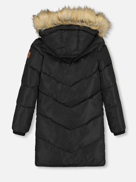 Deux Par Deux Puffy Long Coat Black