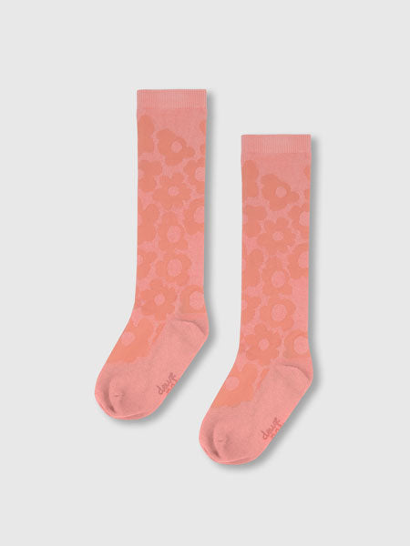 Deux Par Deux Jacquard Socks Misty Pink