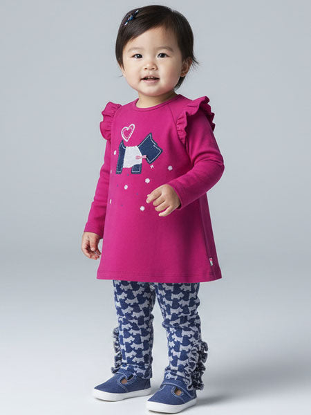 Deux Par Deux Preppy Chic Raspberry Tunic and Legging Set 12M