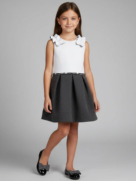 Deux Par Deux Grey Mix Neoprene Dress Sizes 5-8