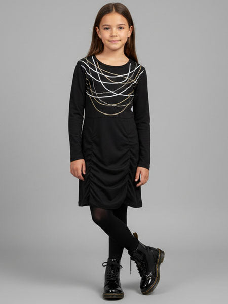 Elaine et Lena Tornadette Girls Black Dress Size 8