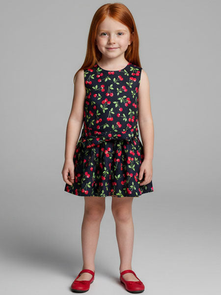 Fiveloaves Twofish Cherry Print Girls Dress Sizes 4, 5