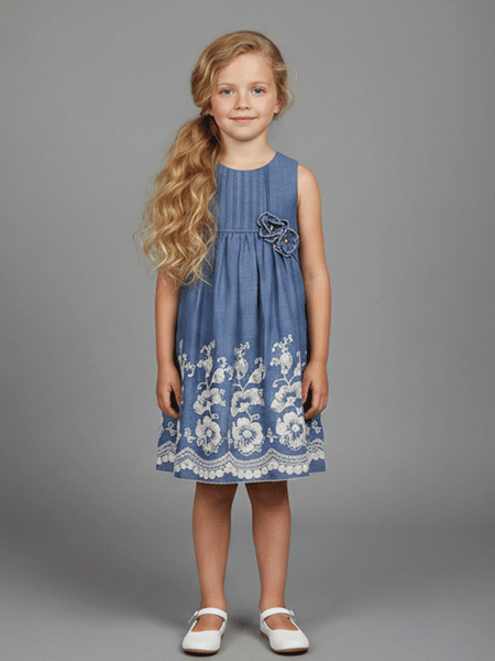 Isobella & Chloe Sweetwater Blue Dress Girls Size 5