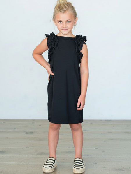 Isobella & Chloe Sunny Smile Black Dress Girls 4, 6X, 8