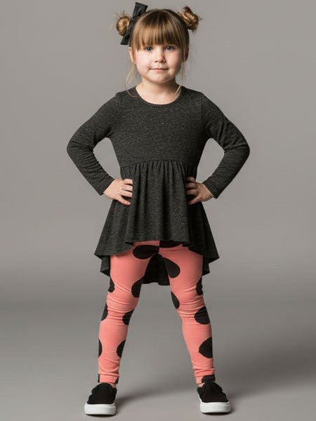 Joah Love Sofi Charcoal Hi Lo Tunic Top Girls 4-12