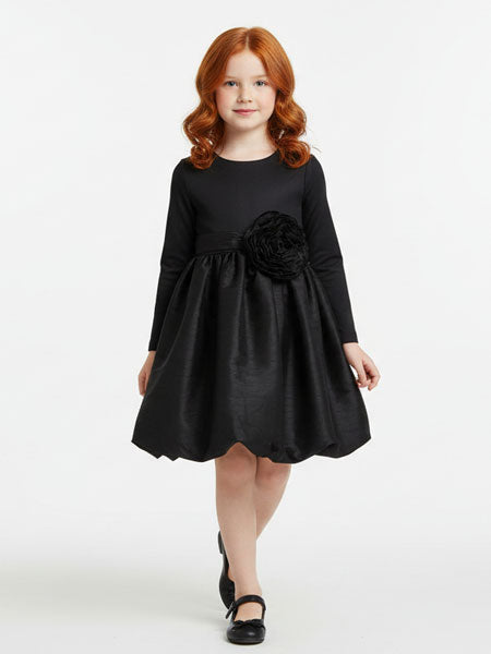 Kidcuteture Black Silk Party Dress Girls 2-6