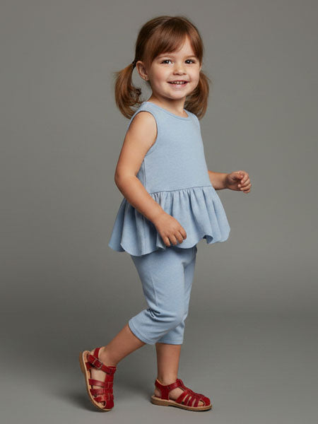 Mabel + Honey Blue Stripe Scallop 2 PC Set 12M-4T