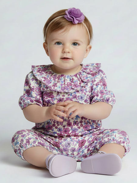 Mabel + Honey Purple Poppy Romper