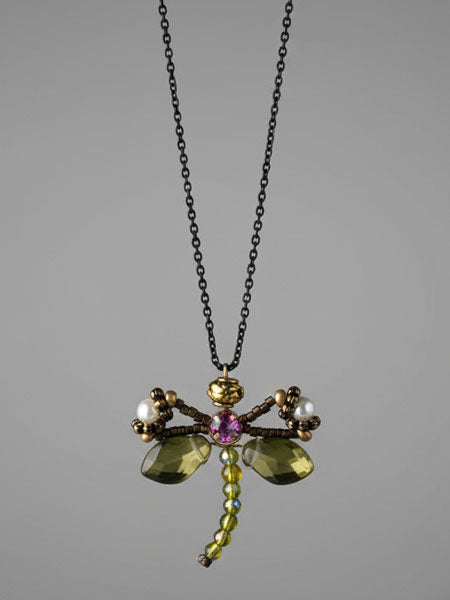 Girls Dragonfly Pendant  Necklace 15" Long