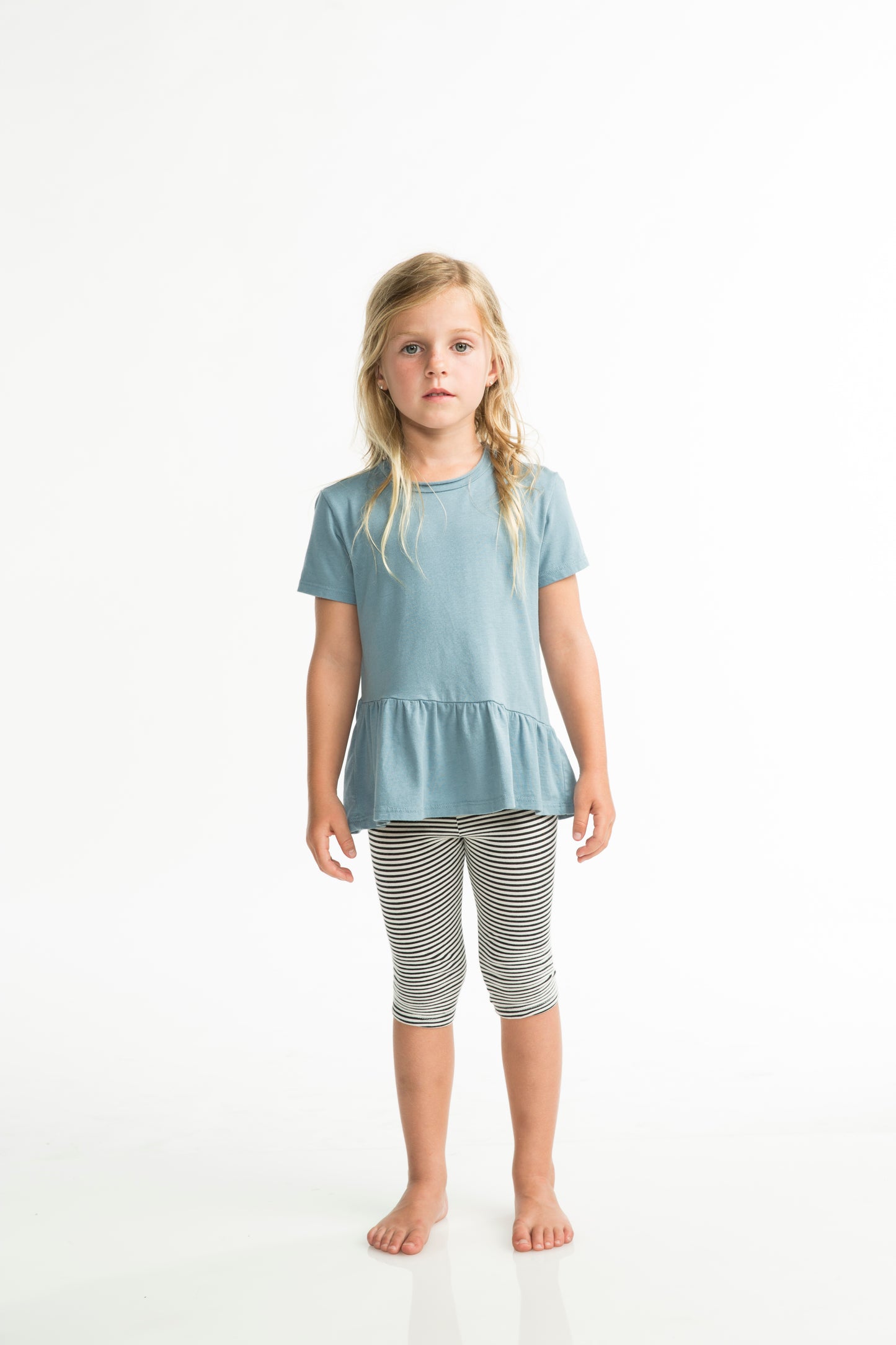 Joah Love Heaven Ruffle Seam Top Lake Girls 5-12
