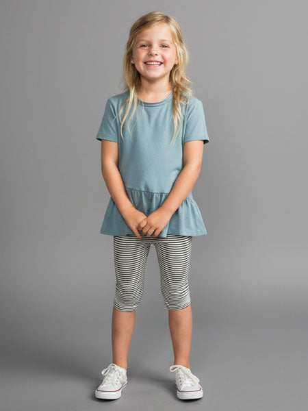 Joah Love Heaven Ruffle Seam Top Lake Girls 5-12