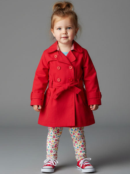 Dani by Sarah Louise Red Trench Coat Toddler & Little Girls Sizes 2-6