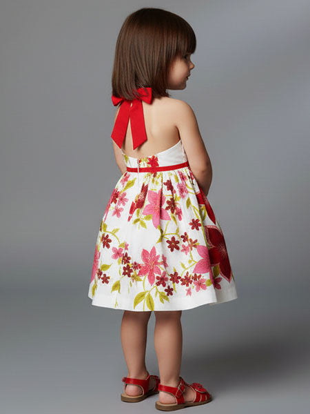 Sophie Catalou Cerise White Halter Dress Toddler Girls Size 2