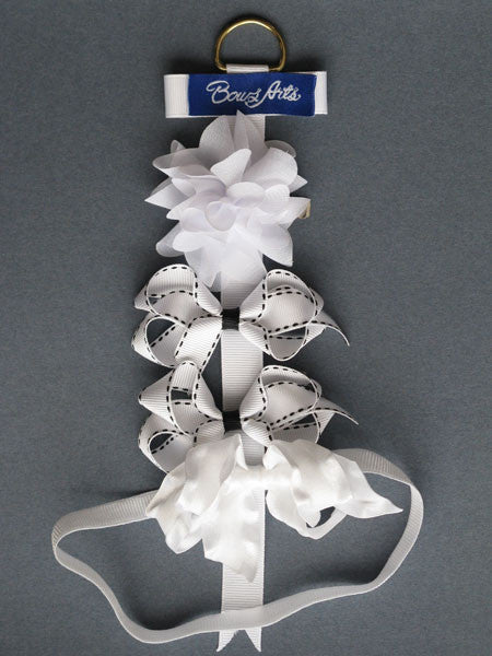 Bows Arts Toddler Girls White Hair Bows on Clippies & Headband Set