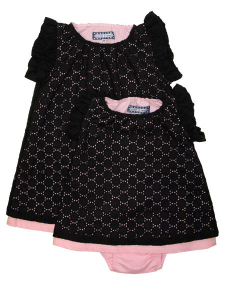 Velvet & Tweed Black Eyelet Flutter Frock Dress 2T-6Y  llbd shop Exclusive
