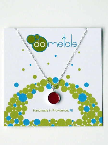 DA Metals Red Enamel Pendant Necklace