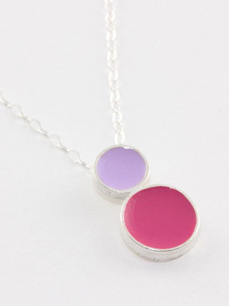 DA Metals Enamel Dot Pendant with Silver Chain