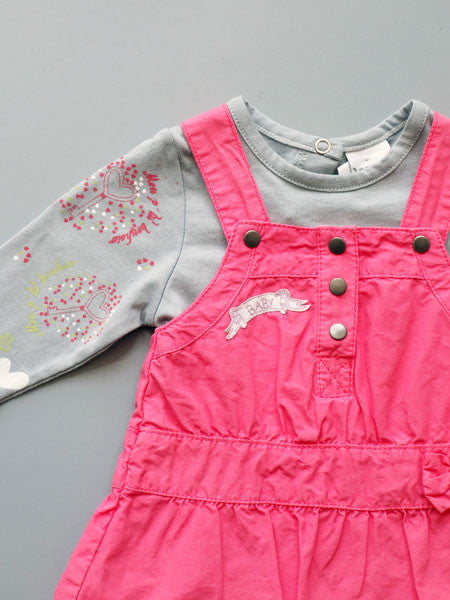3 Pommes Baby Girls Fuchsia Jumper & T Shirt 2 Piece Set