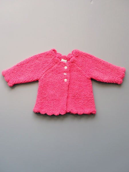 soft chenille baby girls cardigan sweater in pink