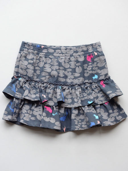 3 Pommes Little Girls Navy Print  Skirt Size 4