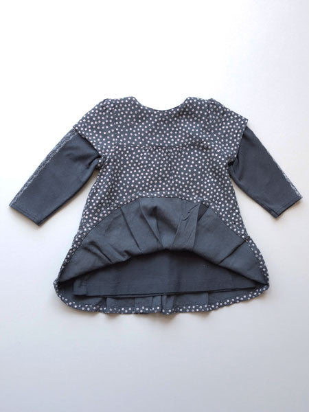 3 Pommes Navy and Silver Print Dress Sizes 12M, 18M