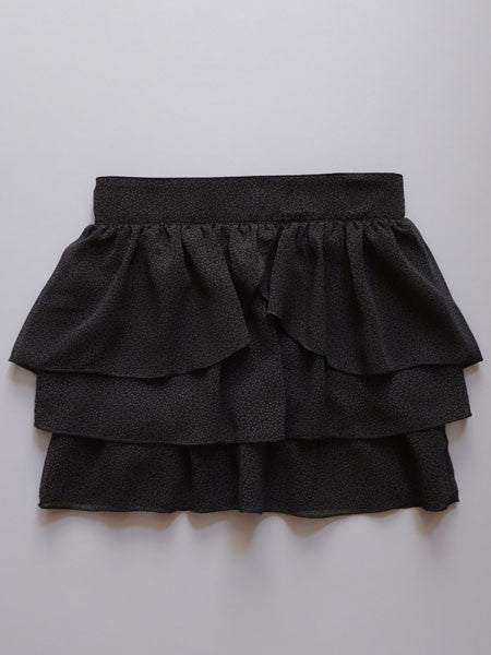 3 Pommes Girls Black Tiered Skirt Sizes 4, 5