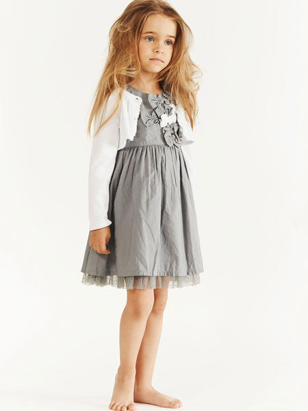 3 Pommes Gray Cotton Dress Size 4