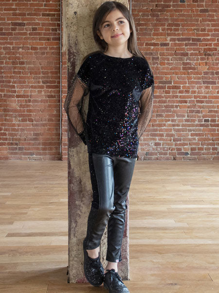 Appaman Riley Legging Black Glitters Girls