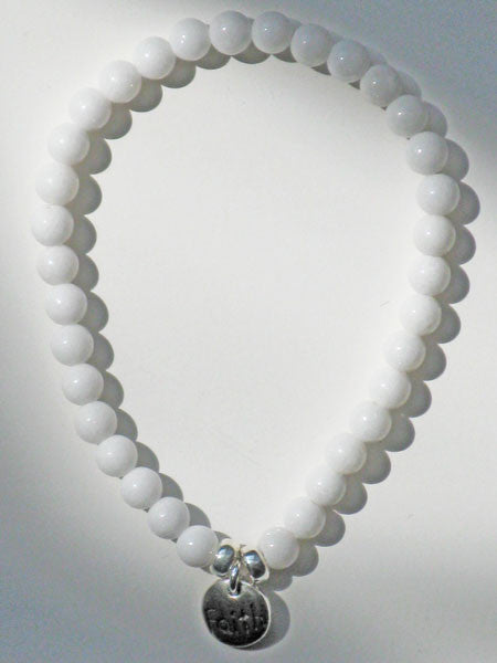 Baka Designs Inspiration Collection White Chalk Jade Girls Bracelet