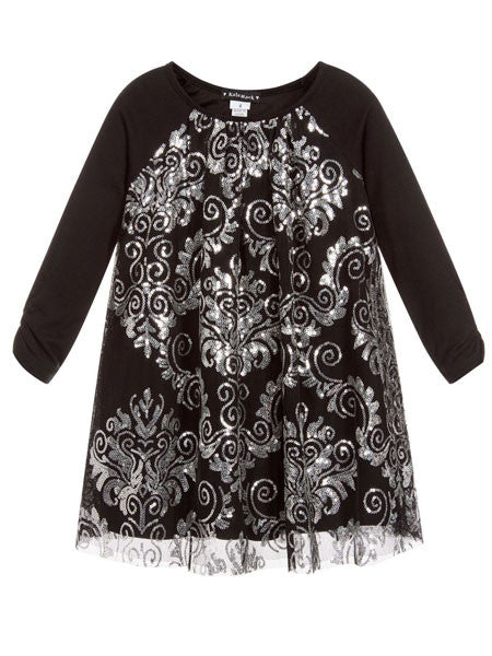 Biscotti Black and Sequin Starry Night Dress Sizes 4-14