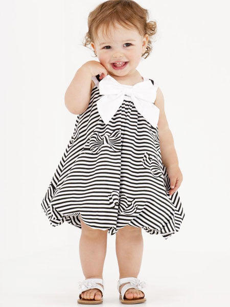 Biscotti Catch A Bow Black and White Bubble Dress Baby Girls