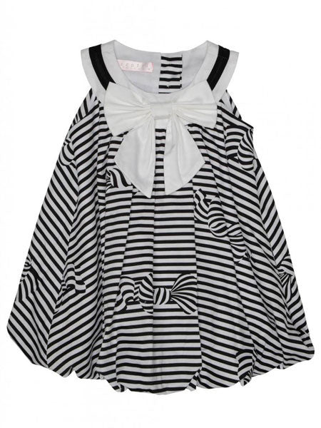 Biscotti Catch A Bow Black and White Bubble Dress Baby Girls