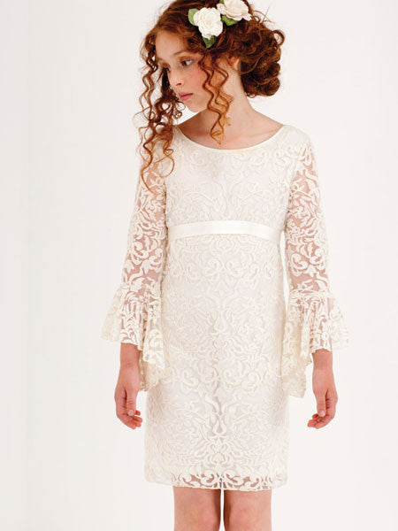 Biscotti Fairest Of All Long Sleeve Ivory Lace Dress Sizes 7-14