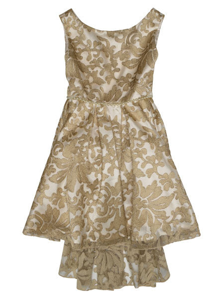 Biscotti Royal Treatment Gold Hi Low Dress Size 7