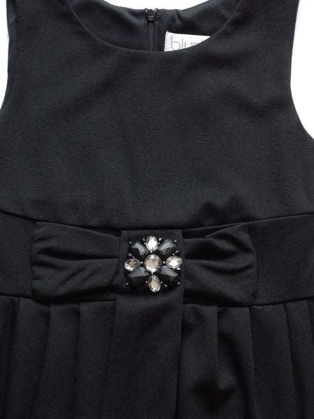 BLUSH by Us Angels Beaded Bow Girls Black Dress Size 8