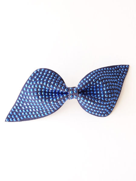 Bows Arts Royal Blue Suede Studded Bow