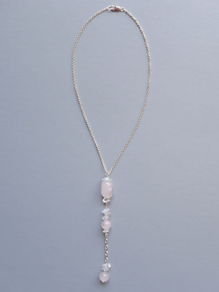 Carol Max Rose Quartz & Sterling Pendant Necklace