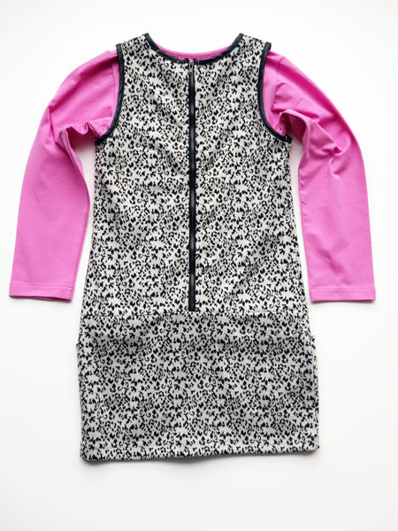 Deux Par Deux Girls Leopard Jumper Dress & Pink T Set Sizes 8-12