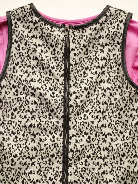 Deux Par Deux Girls Leopard Jumper Dress & Pink T Set Sizes 8-12