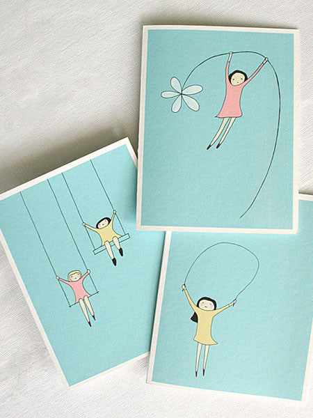 Girls Boxed Set of 6  Notecards