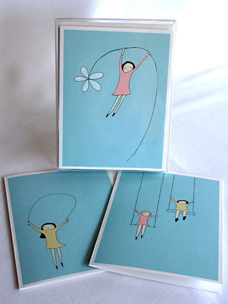 Girls Boxed Set of 6  Notecards