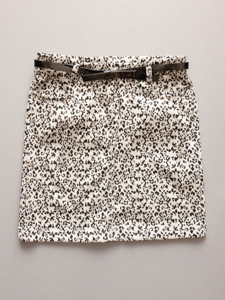 Deux Par Deux Black & Ivory Knit Skirt Sizes 7, 10, 12