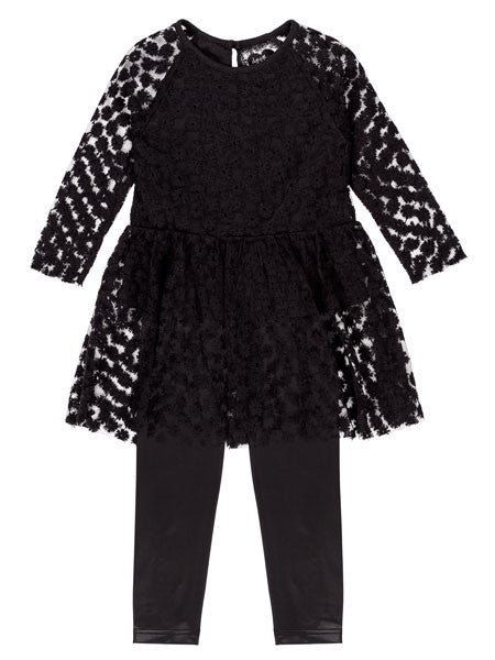 Deux Par Deux Girls' Night Out Lacey Tunic and Legging Set Sizes 5-10