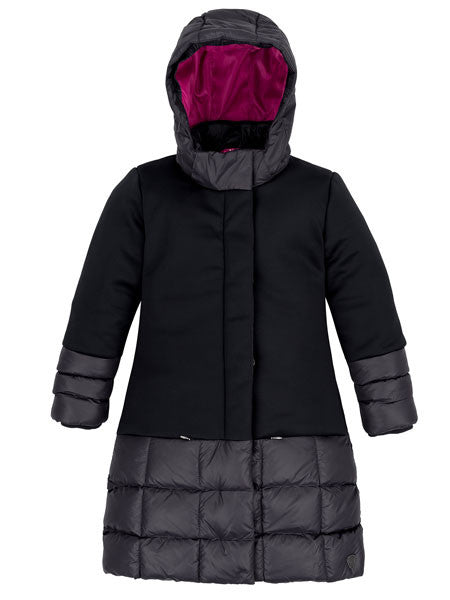 Deux Par Deux Puffy Long Coat Black Sizes 7, 8